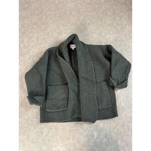 Wilfred Womens‎ 100% Wool Knit Long Sleeve Pockets Green Cardigan Sweater Small